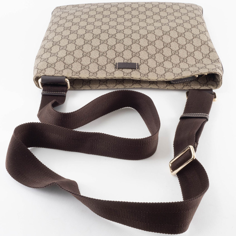 Gucci GG Supreme Shoulder Bag 201446 Beige Crossbody with A4 Storage - Picture 9 of 16